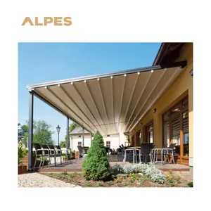 Folding Patio Motorized Awning Retractable Roof Pvc Electric Side Restaurant Aluminum Pergola Outdoor Awning