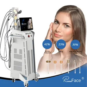 6 Pads Ems Facial Lifting Wrinkles Remover Skin Firming Cheeks Tightening Face Skin Rejuvenation Machine