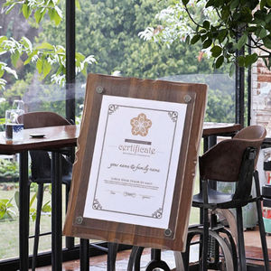 A4 Wooden Creative Customized Logo <b>Graduation</b> Certificate Diploma <b>Picture</b> <b>Frame</b> KAIYUAN Brand Tabletop Installation Waterproof - Product Image 3