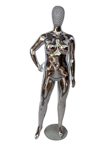 Mannequins en tissu XXL tendance, corps de grande taille, tête abstraite, finition dorée électrolytique, tête de diamant de grande taille, mannequin féminin - Product Image 4