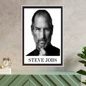 Portrait de Steve Jobs : Art mural en verre trempé, toile imprimée pour décoration de bureau, toile encadrée BLANCHE - Product Image 2