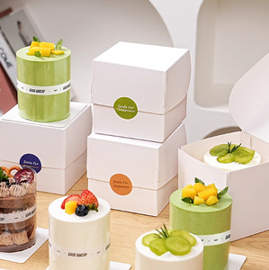 Boîte à gâteaux mousse exquise en carton blanc biodégradable, pliable, carrée, petite, pour cadeaux et collations, vente en gros - Product Image 3