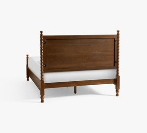 Lit en bois tressé rétro, style moderne du milieu du siècle, chambre principale, lit double de 1,8 mètre - Product Image 4