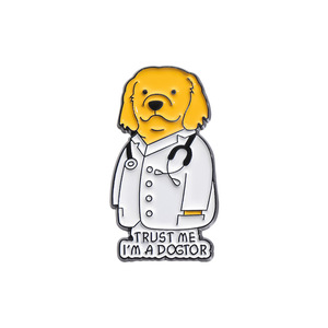 Médico Cão Pato Golden Retriever Broche Set Esmalte Animal Pinos para Scrubs Roupas Lapela Bonito Médico Enfermagem Emblemas Presente - Product Image 4