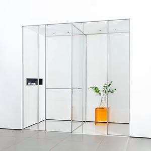 Puertas Corredizas de Ducha para Esquina de Baño, Estilo Hogareño, Marco de Acero Inoxidable, Vidrio Templado de Seguridad de 8 mm, Diseño Moderno de Forma Recta - Product Image 1