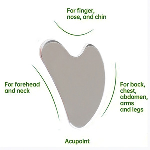 Tablero <span class=keywords><strong>Guasha</strong></span> Gua Sha Masaje para la cara Masajeador corporal de acero inoxidable Placa de raspado facial SPA Raspador <span class=keywords><strong>Guasha</strong></span> para cuello y espalda - Product Image 3