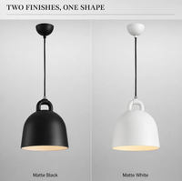 Lampe suspendue cloche nordique, plafonnier avec abat-jour en résine PU, E27, 3 températures de couleur pour salon, salle à manger, chambre à coucher, chevet, bureau