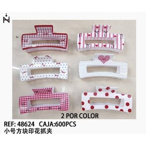 Fermacapelli a clip quadrati piccoli con stampa, 2 per colore, scatola da 600 pezzi - Product Image 3