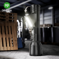 Lampe de poche tactique rechargeable torche LED COB mise au point réglable multi-fonction lumière latérale d'urgence USB et charge solaire