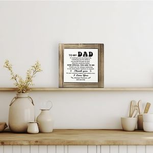 DIY Wooden Dad Sign Decorative Plaque with Sentimental Poem for Father's Day Gift - Product Image 3