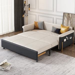 <span class=keywords><strong>Divano</strong></span> <span class=keywords><strong>Letto</strong></span> Curvo Pieghevole con Ampio Vano Contenitore Laterale, Bracciolo Funzionale e Altezza Rialzata per Matrimoni - Product Image 4