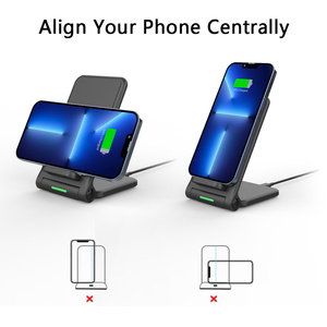 Nouveau support de charge <span class=keywords><strong>sans</strong></span> <span class=keywords><strong>fil</strong></span> pliable <span class=keywords><strong>15W</strong></span> pour iPhone et téléphones <span class=keywords><strong>Samsung</strong></span>, <span class=keywords><strong>chargeur</strong></span> rapide portable pour la maison et le bureau - Product Image 4