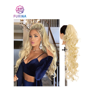 Postiche <span class=keywords><strong>de</strong></span> cheveux synthétiques <span class=keywords><strong>de</strong></span> 130 g, 26 pouces, blanc, pour femmes, <span class=keywords><strong>dos</strong></span> beau, bouclés crépus, lisses, <span class=keywords><strong>queue</strong></span> <span class=keywords><strong>de</strong></span> <span class=keywords><strong>cheval</strong></span> à cordon, extensions <span class=keywords><strong>de</strong></span> cheveux synthétiques - Product Image 5