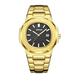 Lumineux Mode Hommes Alliage Montres De Luxe Quartz Montre-Bracelet Calendrier Horloge Hommes D'affaires Montre Décontractée