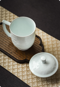 Taza de Porcelana de Jingdezhen con Relieve Chino, Color Verde Sombra, para Hogar u Oficina, de Alta Gama, Gran Capacidad, con Caja de Regalo para Personas Mayores - Product Image 5