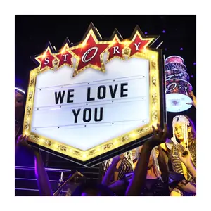 Customized Logo Happy Birthday LED Marquee Message Board Neon Sign VIP Service Light Box For Night Club Nightlife Lounge Bar