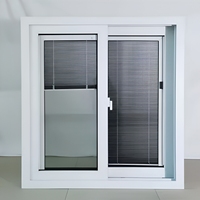 Ventana Corredera de UPVC Resistente a Impactos de Huracanes con Mosquitera, Ahorro de Espacio, Resistente a la Oxidación, Fácil de Instalar para Uso Doméstico