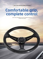Volant de course universel pour voiture de 13 pouces - Style de course - Volant personnalisé pour drift - Cuir PU - Garantie de 3 mois