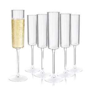Copas de Champán de Plástico Acanalado 2026, Libres de BPA, Irrompibles, Reutilizables, para Bodas, Fiestas y Catering - Product Image 1