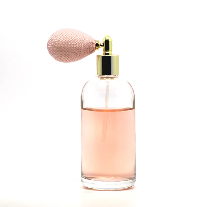 wholesale empty perfume bottles round glass perfume bottle 100ml with pump water spray airbag