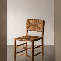Chaise de salle à manger en rotin naturel VL Factory, meubles tissés en bois massif pour salon