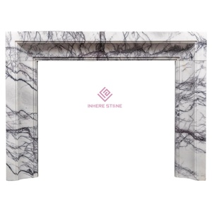 Manteau de cheminée Art Déco en travertin beige sur mesure, contour en pierre naturelle pour la conception d'intérieurs résidentiels et commerciaux - Product Image 6