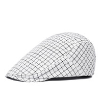 FF3681 mode Plaid plat béret gavroche chapeau irlandais chasse conduite Cabbie Golf lierre chapeau hommes Tweed gavroche casquette
