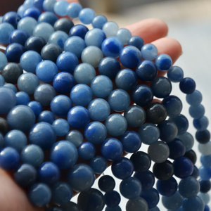 Natural Stone Round <b>Beads</b> <b>Blue</b> Aventurine Loose <b>Beads</b> For Jewelry Making Bracelet Accessories 6mm 15inch Strand - Product Image 3