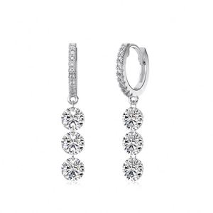 Pendientes de Aro con Clip y Borla de Plata de Ley con Circonita 5A de Dylam Charm Fashion Jewelry para Mujeres, Chicas y Damas - Product Image 1