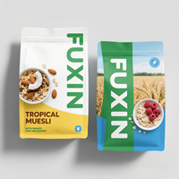 Sachet Doypack Personnalisé Mat Imprimé Refermable avec Fermeture Ziplock de Qualité Alimentaire pour Avoine, Granola, Céréales et Aliments Secs