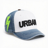 Gorra de Béisbol Personalizada de Dos Tonos, Estilo Denim, con Bordado 3D, para Deportes al Aire Libre, Diseño de 5 Paneles