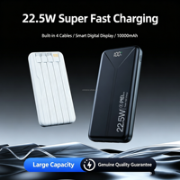 Chargeur portable avec câbles intégrés, Power Bank PD22.5W, 10000mAh, charge rapide, batterie externe pour téléphone portable, chargeur portable