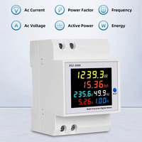 Monitor AC Din Rail 6IN1 110V 220V 380V 100A Pengukur Tegangan Arus Faktor Daya KWH Energi Listrik Frekuensi Aktif
