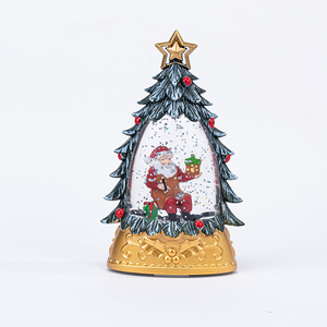 Árbol de Navidad LED con globo de nieve Nevadas eléctricas Decoración de iluminación Adornos de escritorio Luz nocturna para Navidad - Product Image 5