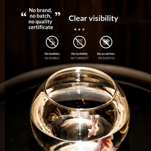 Aquariums en verre circulaires transparents pour poissons Betta, petits aquariums domestiques pour poissons rouges, vente en <span class=keywords><strong>gros</strong></span> - Product Image 4