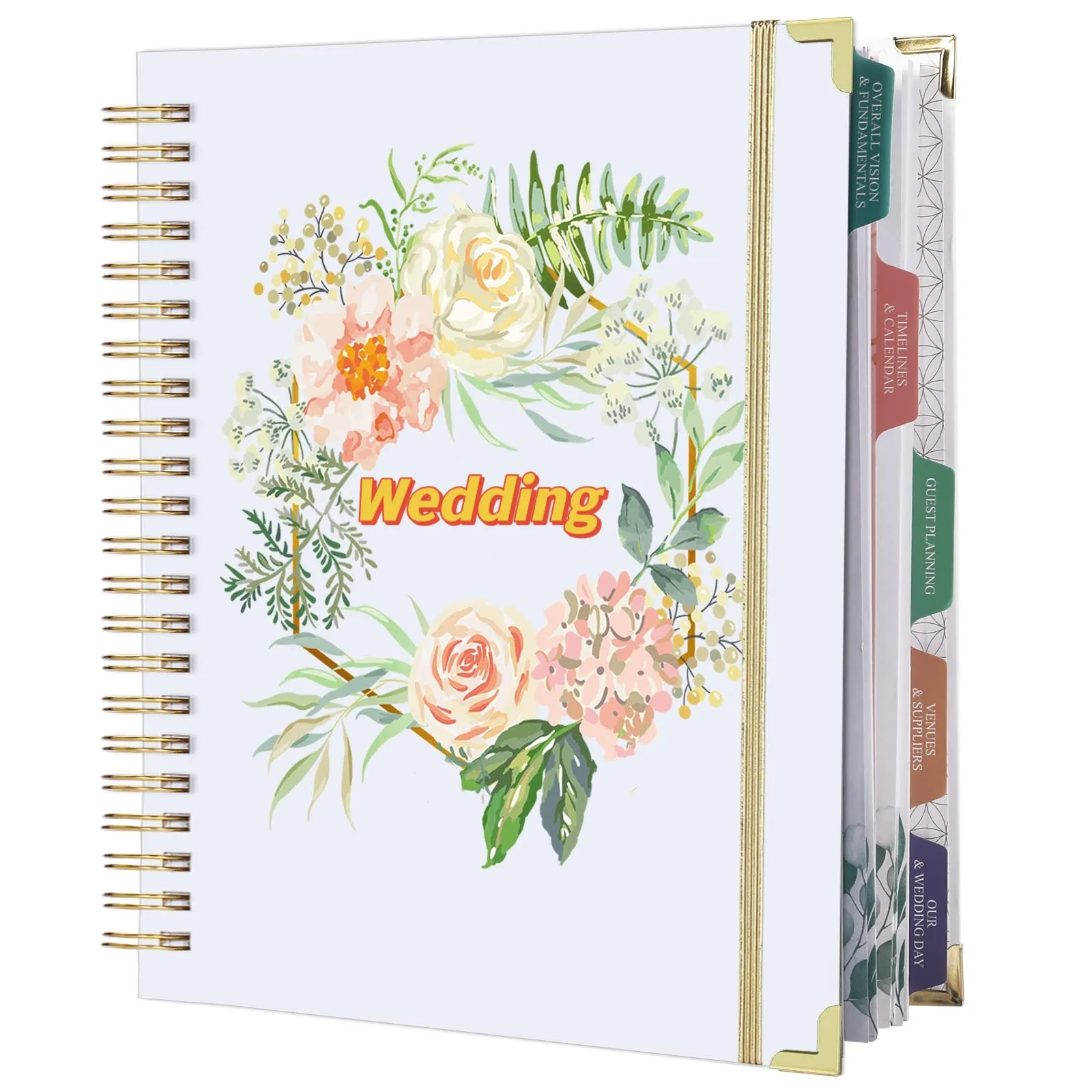 Completely Customizable with Your File Wedding Planner Book with 5 Tabbed Sections and Metal Corner