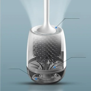 Silicone Toilet Brush Brush Wall Mounted Cleaning Tool Quick <b>Drain</b> Household <b>Bathroom</b> Accessories Home Wc Bath Items - Product Image 3