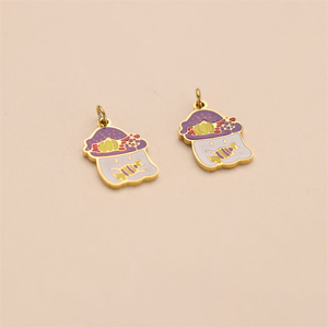 <span class=keywords><strong>Breloque</strong></span> bonbon d'Halloween en <span class=keywords><strong>acier</strong></span> <span class=keywords><strong>inoxydable</strong></span>, joli pendentif en émail doux pour la fabrication de bijoux pour enfants pour les fêtes - Product Image 6