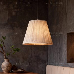 Lámpara colgante Wabi Sabi redonda E27 de bajo consumo para el hogar, restaurante, comedor, iluminación de diseño. - Product Image 4