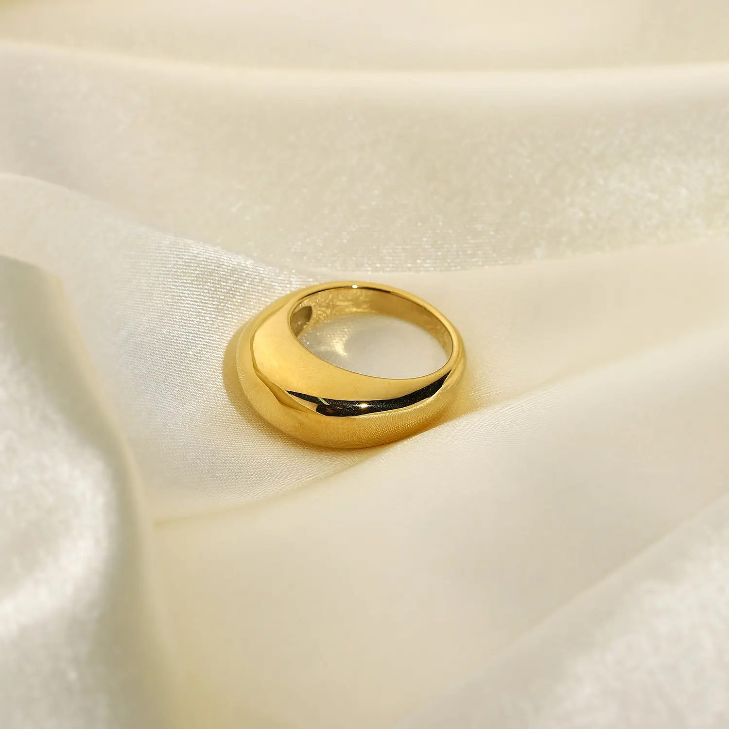 Anillos de moda Vintage INS para mujer, joyería gruesa de acero inoxidable chapado en oro de 18K, anillo de dedo de alta calidad