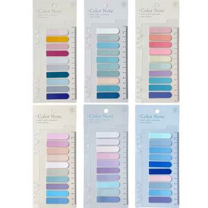 Morandi Color PET Index Paste Writable Custom Book Label Students Tear-Notepad Self-Adhesive Transparent Tabs School Use - Product Image 1