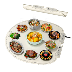 Tapis chauffant pour aliments pliable, chauffe-plat électrique rond, taille extra large, tapis de réchauffement pour vêtements ou assiettes avec 8 niveaux de minuterie - Product Image 1