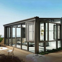 Vérins d'hiver de jardin modernes préfabriquées personnalisées de haute qualité Maison en verre Serres d'extérieur en aluminium
