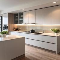 Meuble de rangement haut pour cuisine écologique sans formaldéhyde, gain de place pour cuisine étroite en appartement ou en immeuble multifamilial