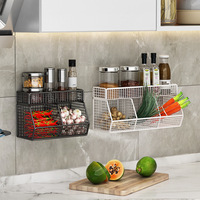 Solution de rangement multifonctionnelle sans perçage Organisateur mural d'épices Support de rangement de cuisine pour les épices en laine