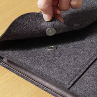 Housse d'ordinateur portable en feutre légère avec logo personnalisé, sac de transport, étui de protection pour tablette, pochette pour documents A4 avec bouton pression