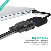 Adaptateur Mini DP Display Port vers VGA (compatible Thunderbolt) mâle vers femelle Compatible pour ThinkPad SurfacePro PC