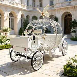 Charrette électrique Cendrillon en forme de citrouille à 4 roues sans chevaux avec éclairage LED pour mariage, site touristique, visites guidées, personnalisable - Product Image 1