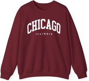 Felpa girocollo con cappuccio donna adulta <span class=keywords><strong>Chicago</strong></span> Illinois scritta - Product Image 2