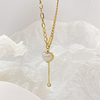 Collier en acier inoxydable pour la fabrication de bijoux, pendentif cœur d'amour, ras du cou, en perles de cœur, pièces